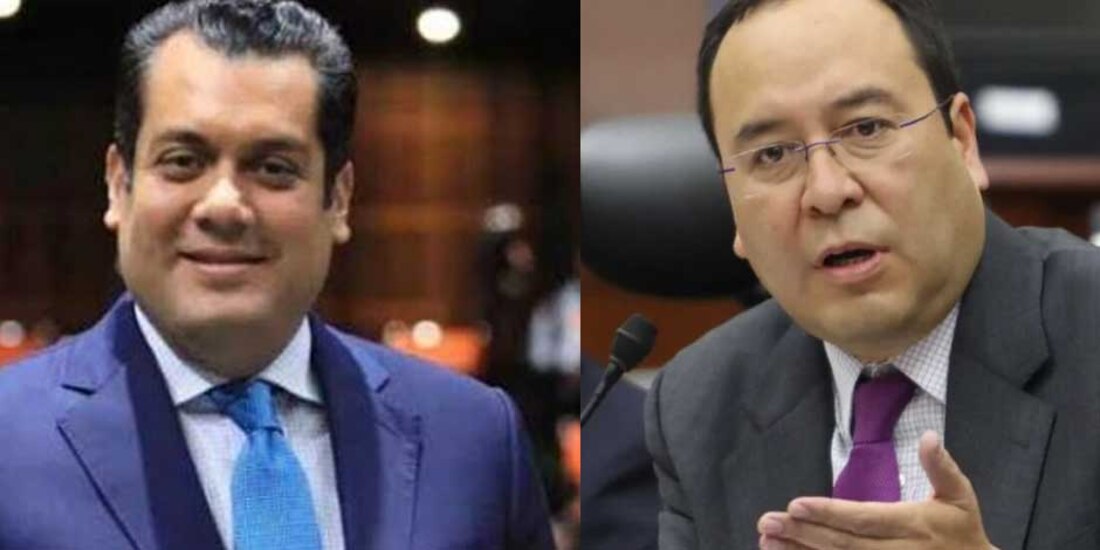 En la imagen, el presidente de la Cámara de Diputados, Sergio Gutiérrez Luna y el consejero del INE, Ciro Murayama