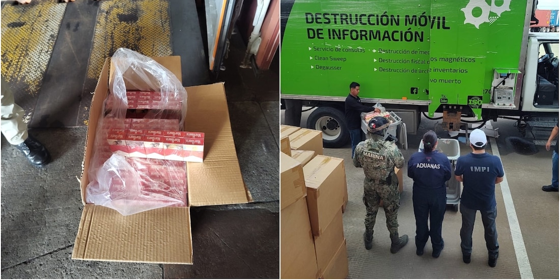 IMPI, Marina y ANAM destruyen más de un millón de cajetillas de cigarros apócrifos.