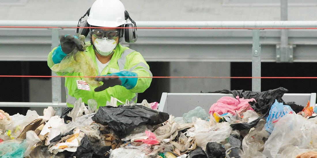 Personal de la Planta de Selección de Basura, en julio de 2021.