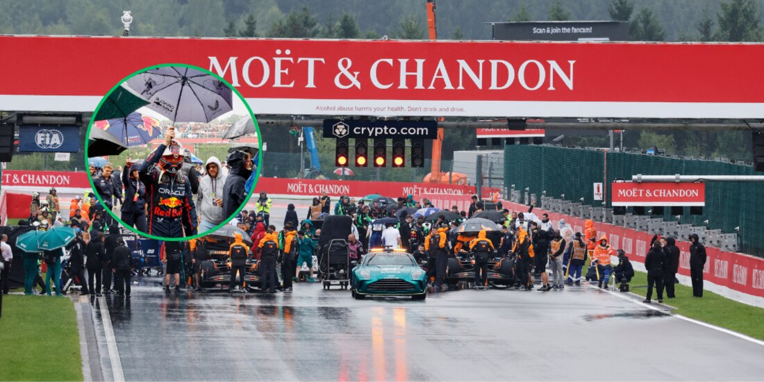 Aparece la primera bandera roja del Gran Premio de Bélgica.
