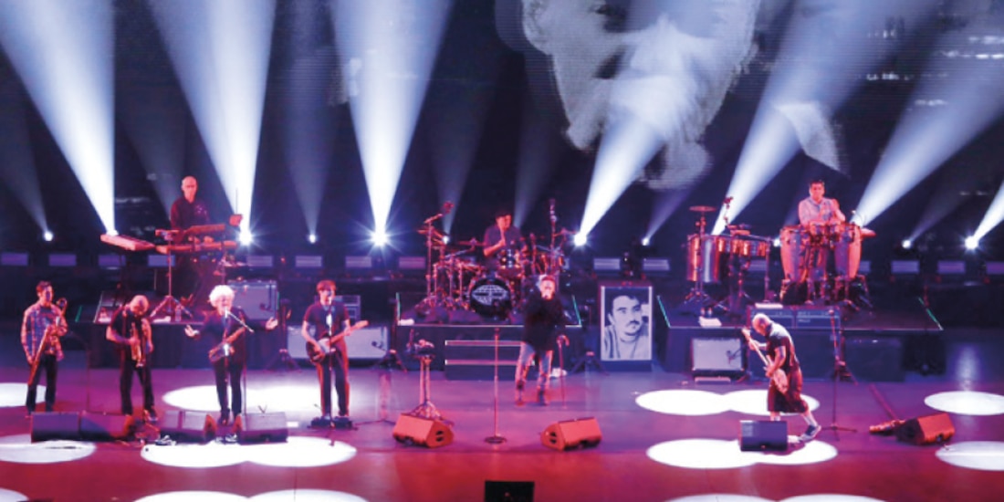 Los Fabulosos Cadillacs, ayer, en pleno escenario del Auditorio Nacional.