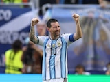 Lionel Messi celebrando el primer gol contra Cabo Verde