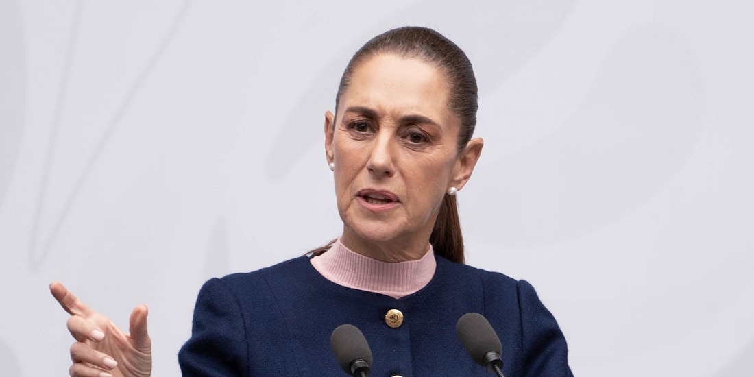 Claudia Sheinbaum, presidenta de México, durante la Conferencia del Pueblo.
