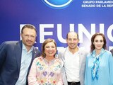 El dirigente nacional del PAN, Marko Cortés, "destapa" al gobernador de Querétaro, Mauricio Kuri,y a la senadora Lilly Téllez