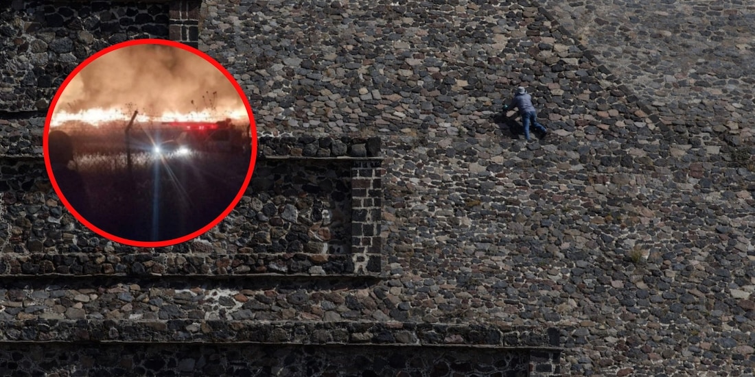 Siniestro registrado el miércoles en la zona arqueológica.