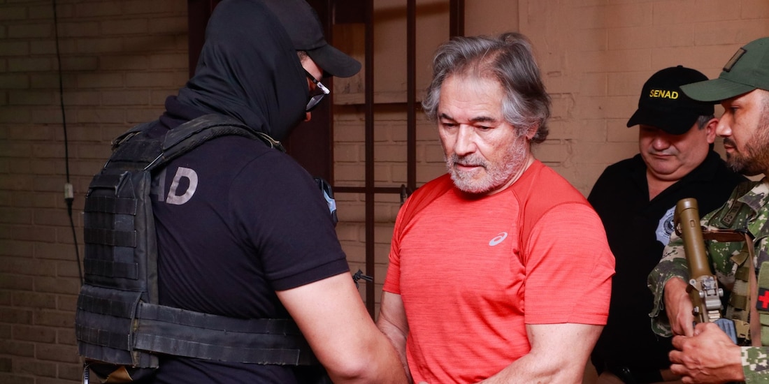 Hernán Bermúdez Requena, presunto líder de "La Barredora" fue trasladado a México tras ser expulsado de Paraguay.