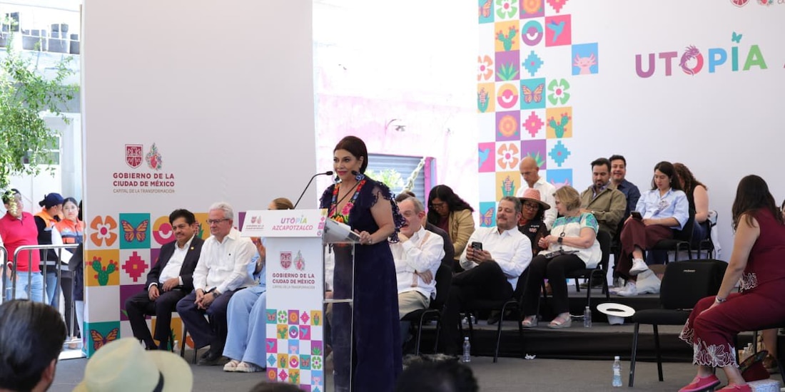 La jefa de Gobierno, Clara Brugada, encabeza el corte de listón de la primera Utopía en la alcaldía Azcapotzalco.