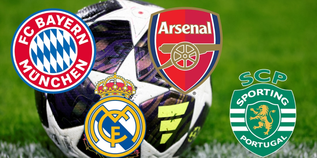 Real Madrid y Sporting Lisboa visitan a Bayern Múnich y Arsenal en cierre de cuartos de final de Champions League.