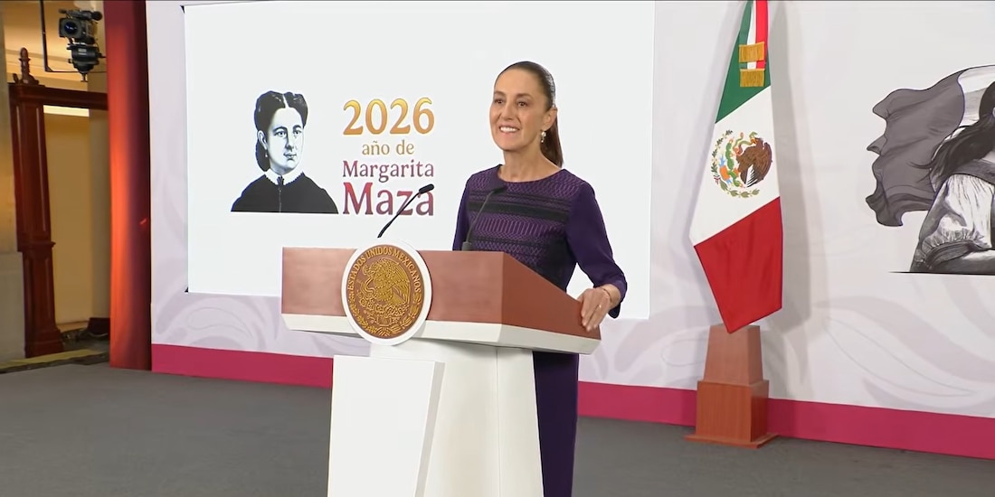 La Presidenta de México este viernes en Palacio Nacional.