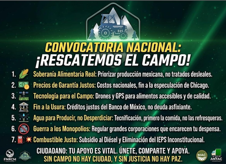 Pliego petitorio del paro nacional de agricultores y transportistas