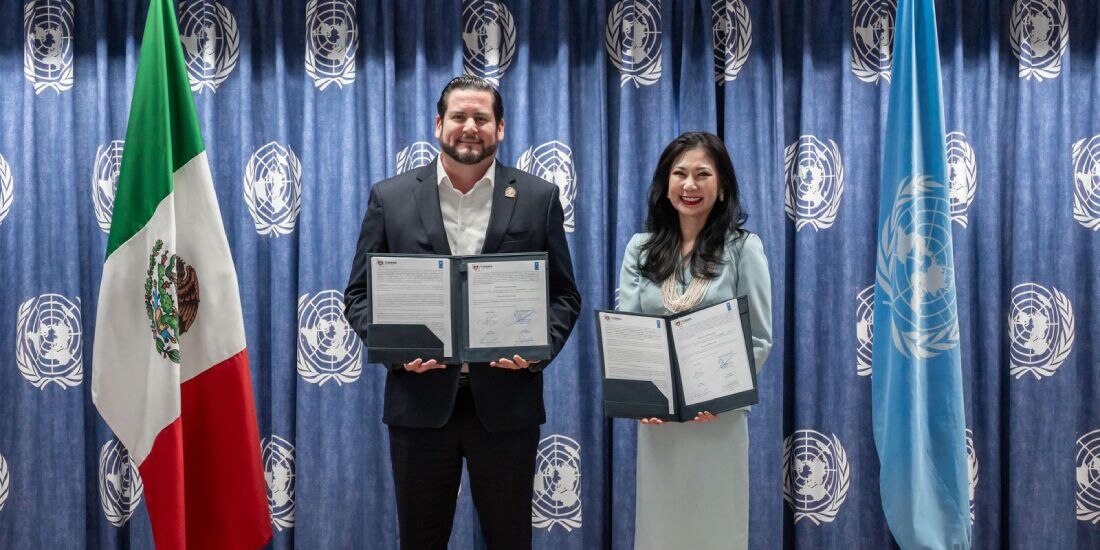 Ismael Burgueño firma acuerdo con la ONU en México para impulsar el desarrollo de Tijuana.