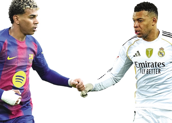 Los jugadores de futbol, Lamine Yamal y Kylian Mbapeé