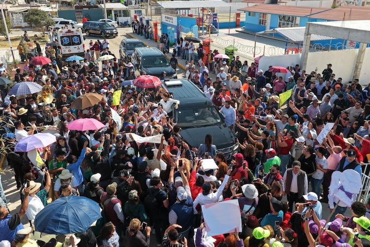 Presidenta Claudia Sheinbaum durante su gira de trabajo en el estado de Hidalgo.