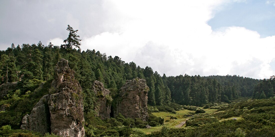 Vista del Parque Nacional El Chico, en Hidalgo.
