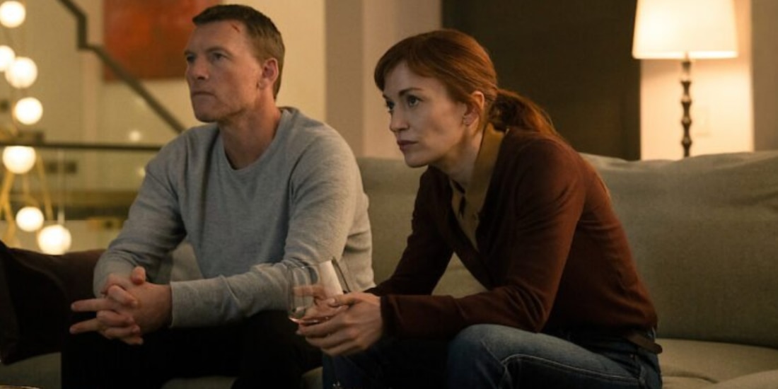 El histrión Sam Worthington y la actriz Britt Lower en la serie 'Te encontraré'