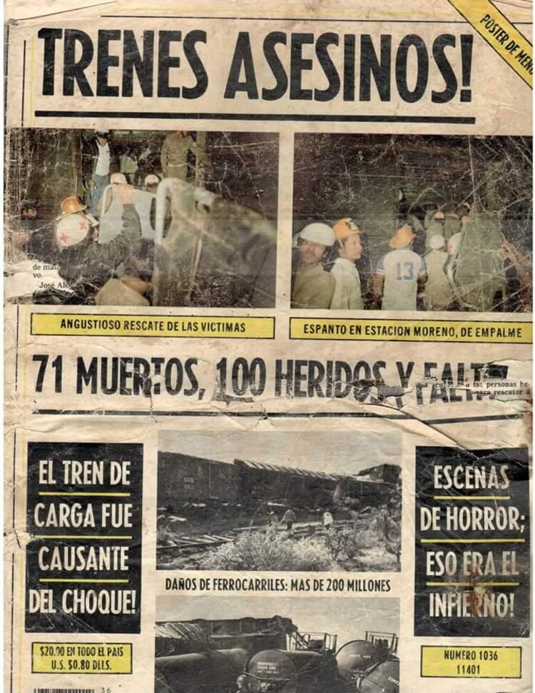 Así se reportó el "trenazo" de 1983 en la prensa mexicana.