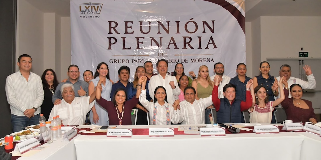 Reunión plenaria de militantes de Morena.