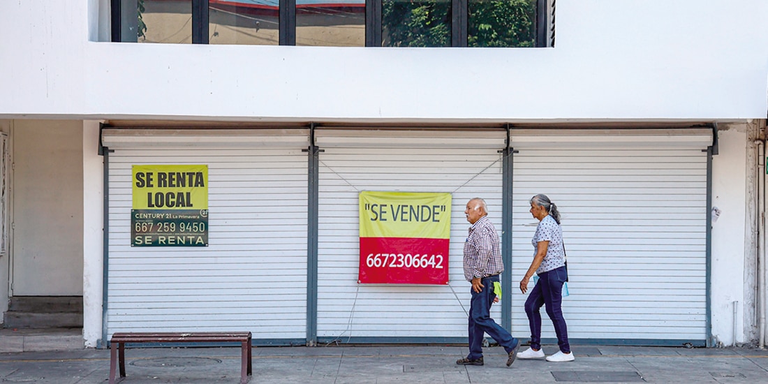 Local desocupado en renta o venta en Culiacán, Sinaloa, ciudad donde el Inegi informó que 88.1 por ciento de la población se percibe como insegura.