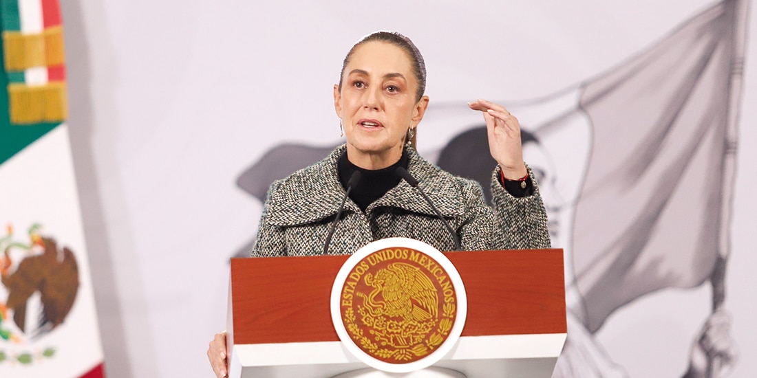 La Presidenta Claudia Sheinbaum, ayer, en conferencia de prensa.