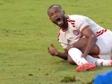 Ayoub El Kaabi sufrió una terrible lesión en el duelo entre Volos y Olympiacos y fue reemplazado por Armando González.