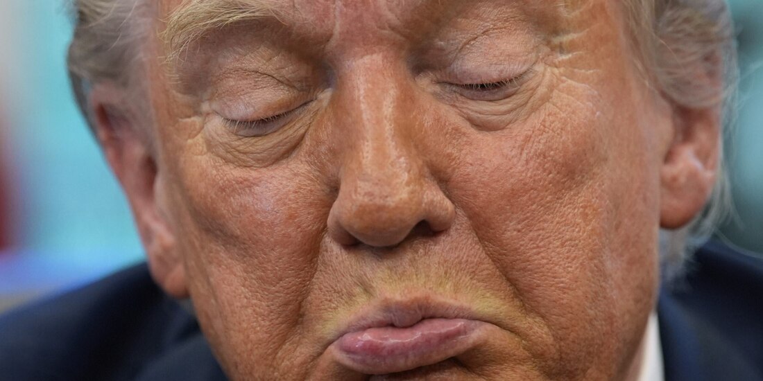 Donald Trump, ayer, en conferencia de prensa en la Casa Blanca.