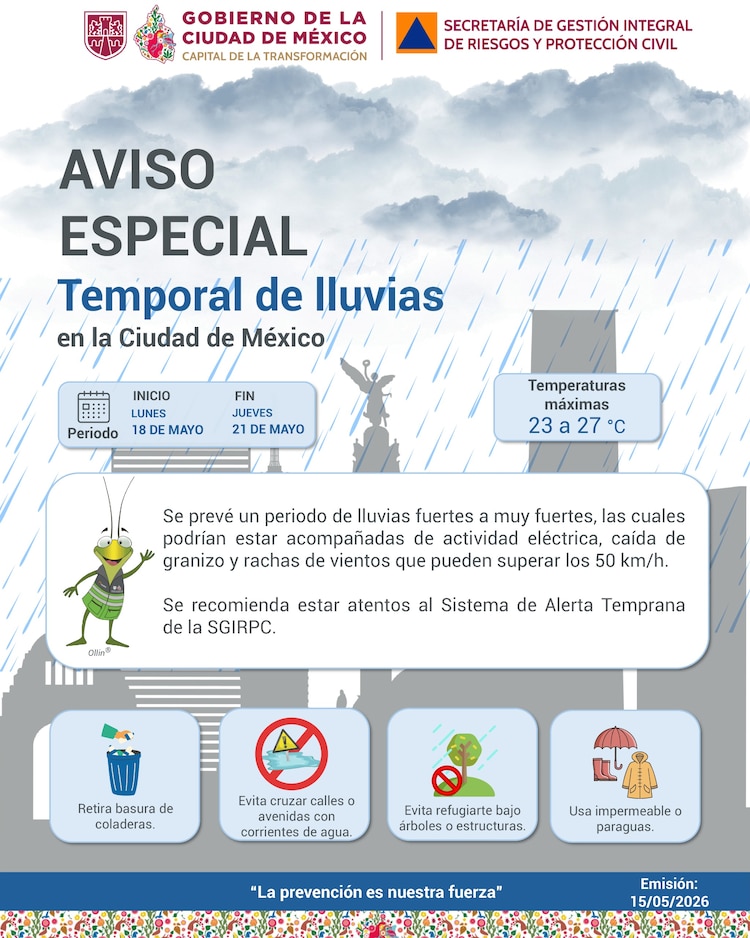 Temporal de lluvias fuertes en CDMX