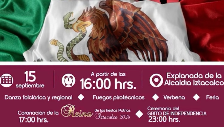 La alcaldía Iztacalco alista un despliegue festivo de libre acceso para celebrar el 216.º Aniversario de la Independencia de México.