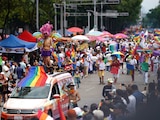 La 47 edición de la marcha del Orgullo LGBTTTIQ+ sobre el Paseo de la Reforma.