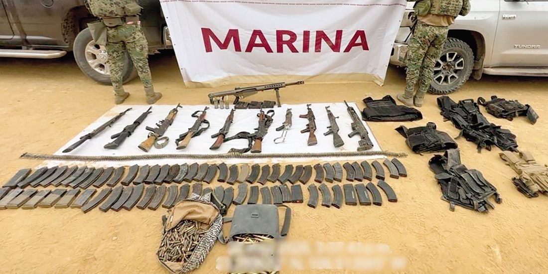 ELEMENTOS de la Secretaría de Marina, ayer, en un recorrido por Sinaloa