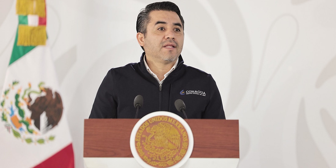 Efraín Morales, titular de Conagua, ayer, en conferencia al anunciar los programas hídricos para la entidad.