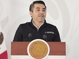 Efraín Morales, titular de Conagua, ayer, en conferencia al anunciar los programas hídricos para la entidad.