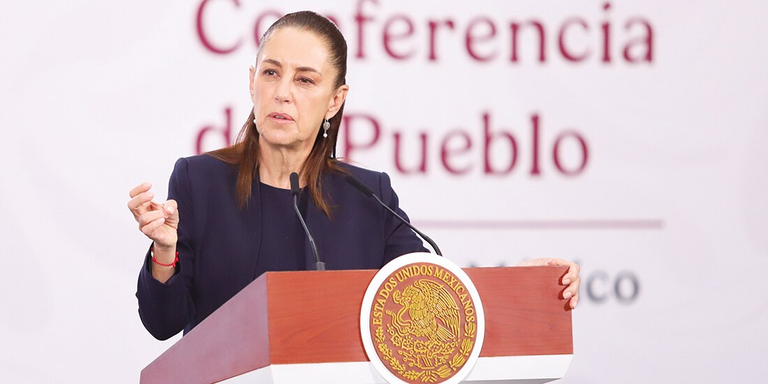 La Presidenta Claudia Sheinbaum, ayer, en conferencia.