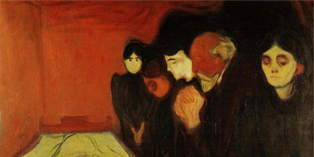 Edvard Munch, Junto al lecho de muerte (fiebre), 1896.