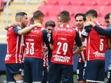 Futbolistas de Chivas previo a uno de sus partidos en el Torneo Grita México Apertura 2021.