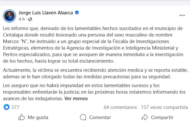 Texto en redes sociales.