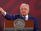 Andrés Manuel López Obrador, presidente de la República, durante conferencia de prensa en Palacio Nacional.