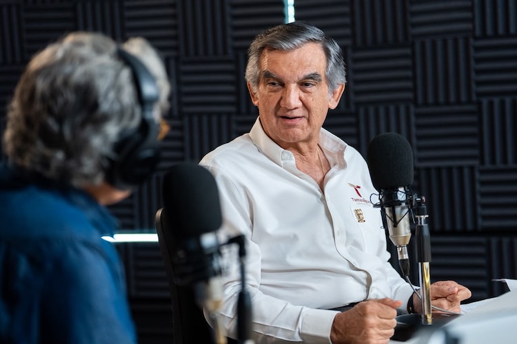 El gobernado de Tamaulipas, Américo Villarreal Anaya, durante el programa "Diálogos con Américo", el 6 de septiembre de 2026.