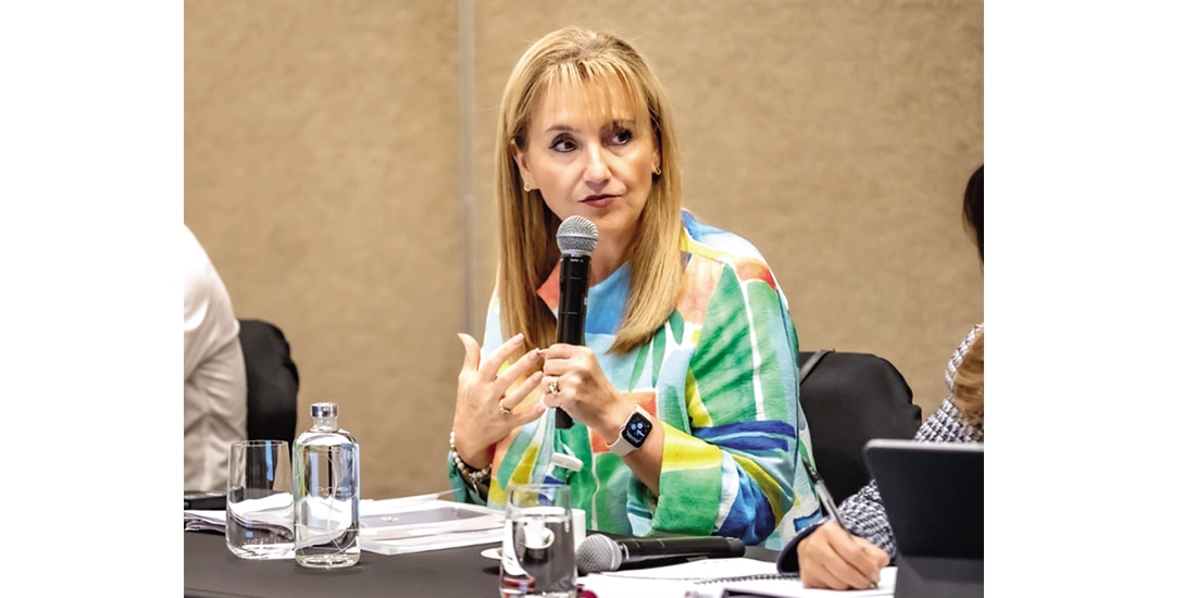 Gloria Guevara, presidenta y CEO del WTTC, ayer, en conferencia desde Cancún, Quintana Roo.
