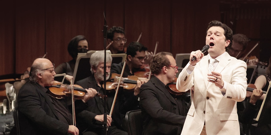 El tenor ayer, durante su presentación en Bellas Artes.