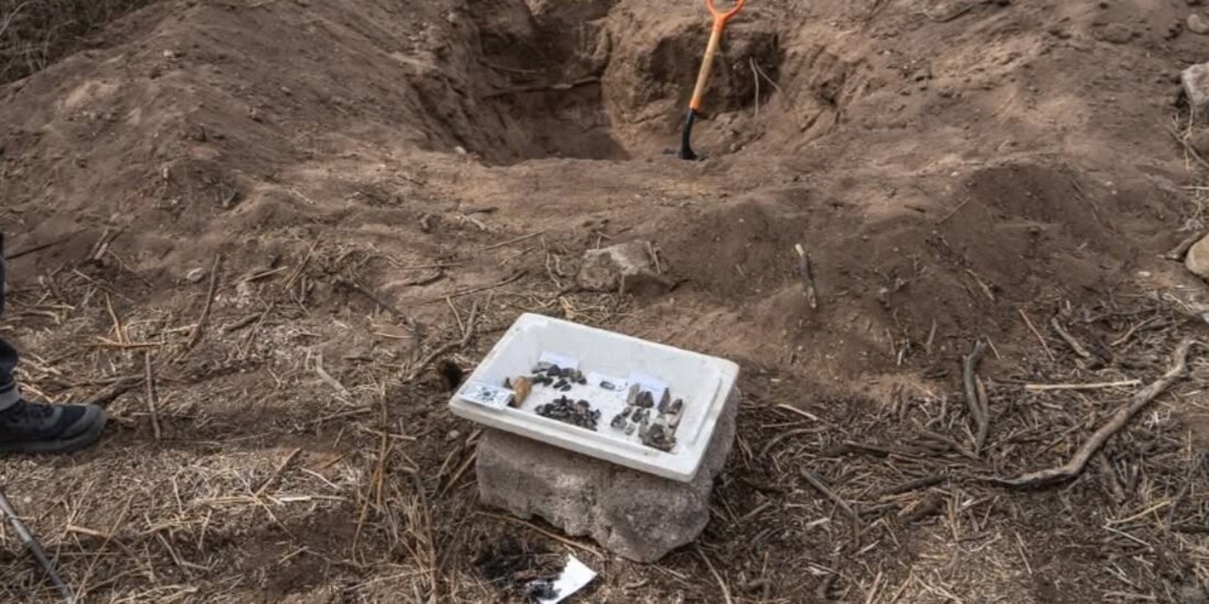 El predio ubicado en el municipio de Villa de Cos, en donde fue hallada una fosa clandestina, en imagen difundida por el colectivo Buscadoras Zacatecas, ayer.