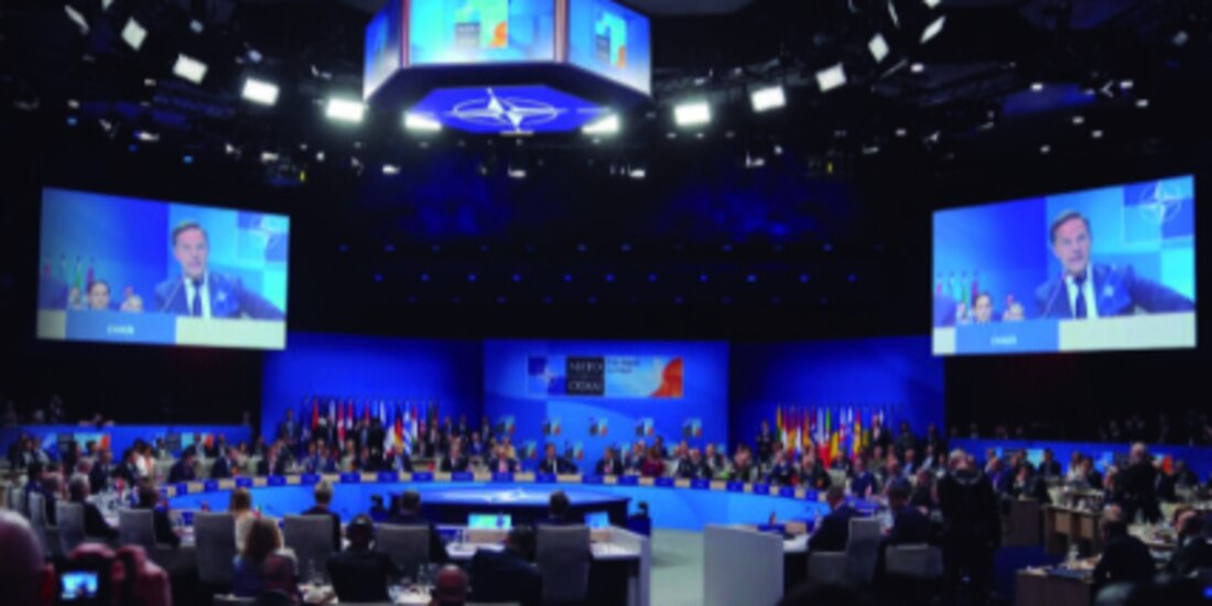 El secretario general de la OTAN, Mark Rutte, en reunión plenaria del Consejo del Atlántico Norte, ayer.