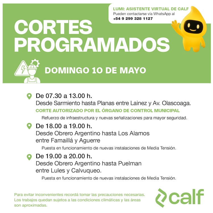 Cortes de luz programados