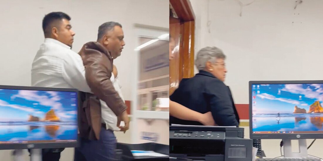 El síndico agresor (izq.) y la alcaldesa (der.) aparecen en la grabación.