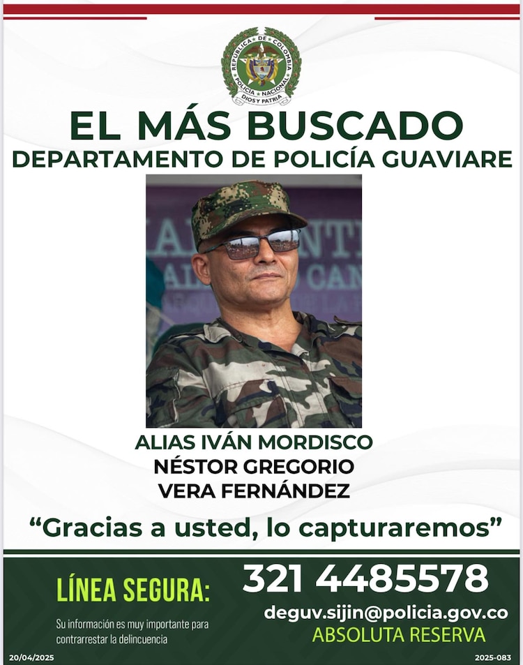 "Iván Mordisco" es uno de los más buscados del Gobierno de Colombia.