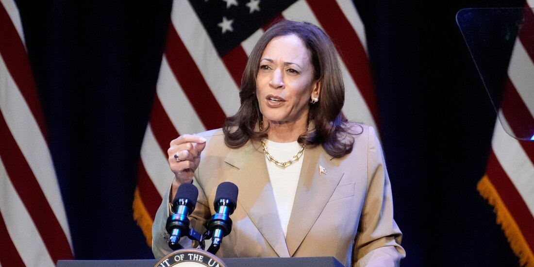 La vicepresidenta, Kamala Harris, en un mitin en Massachusetts, el pasado 27 de julio