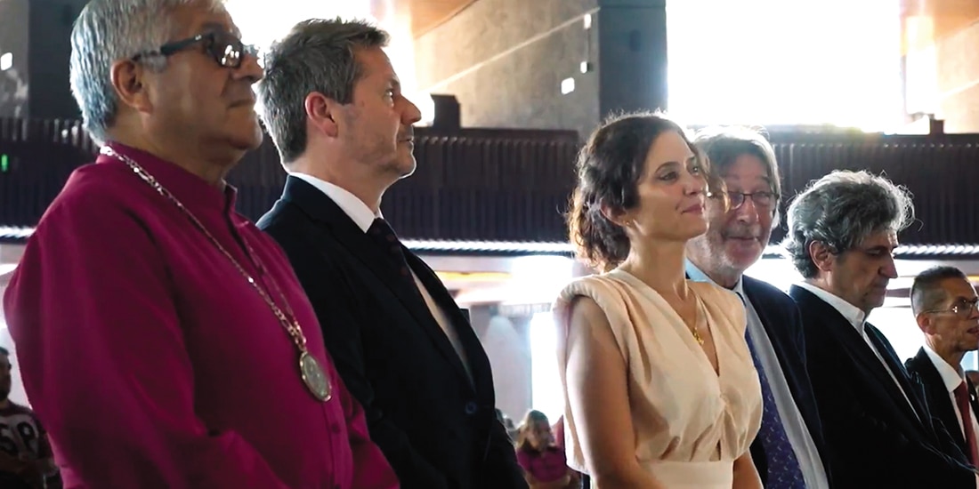 Isabel Díaz Ayuso, en la homilía de la Basílica de Guadalupe, en la CDMX, ayer.