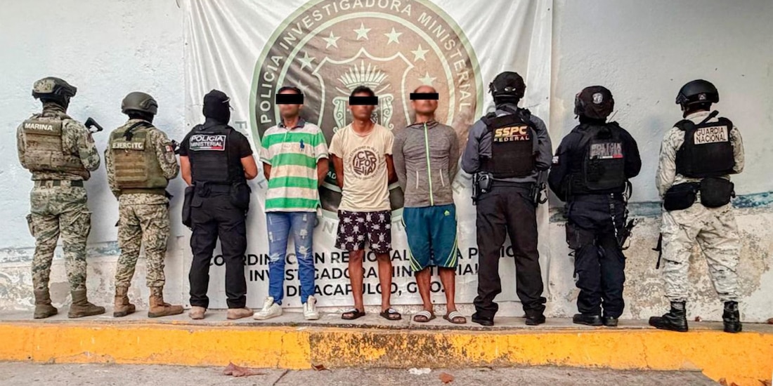 Aprehenden a tres implicados en incendio de maquinaria y balacera en Acapulco