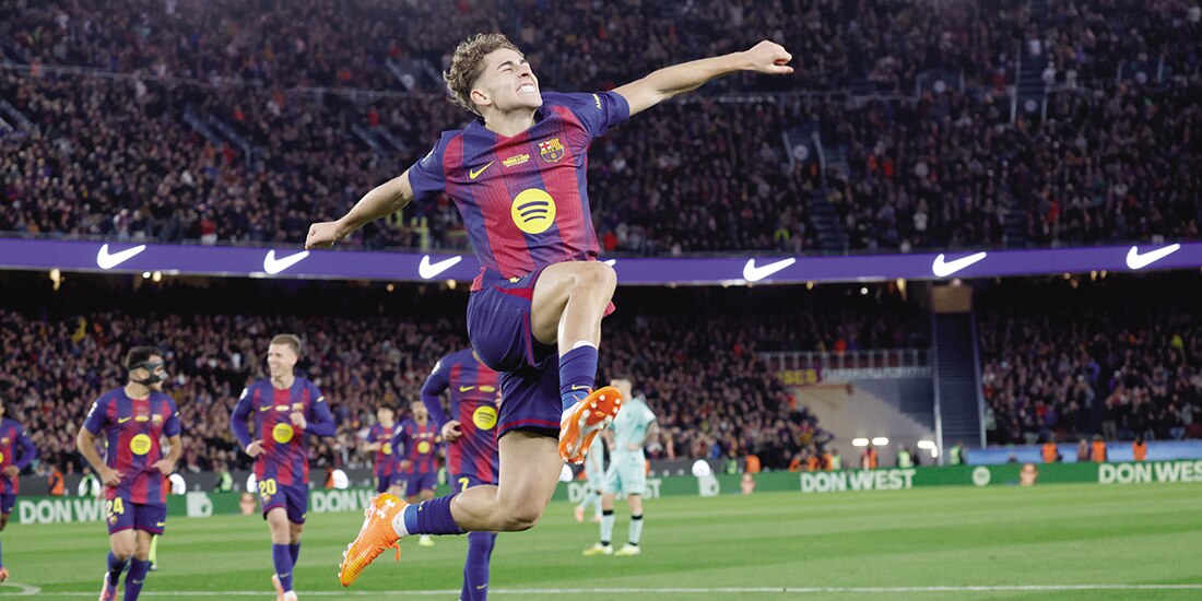 FermÍn López celebra su gol anotado, el sábado pasado en LaLiga.