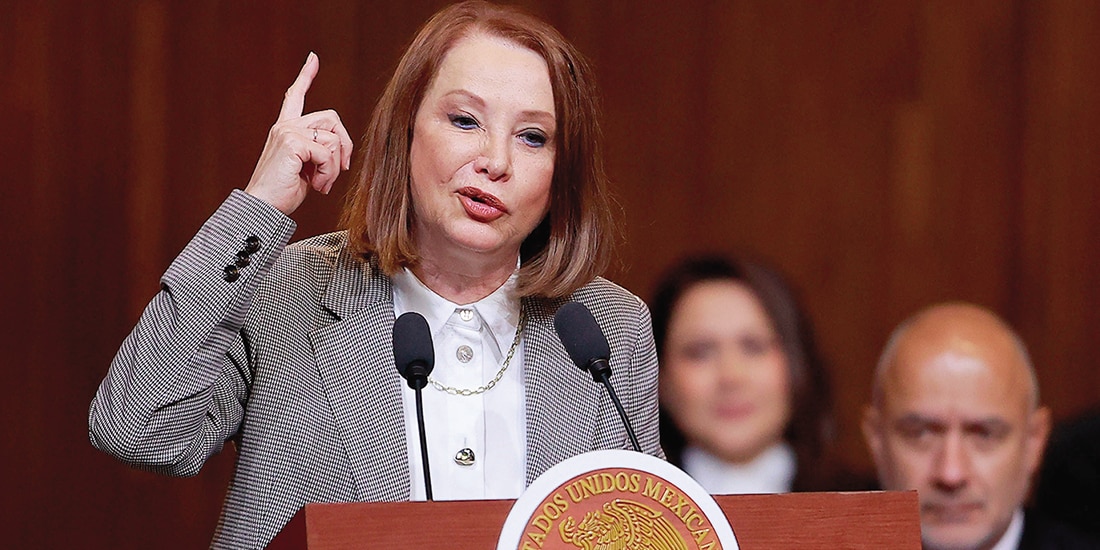 Laura Itzel Castillo, presidenta de la mesa directiva del Senado, ayer, en Querétaro.