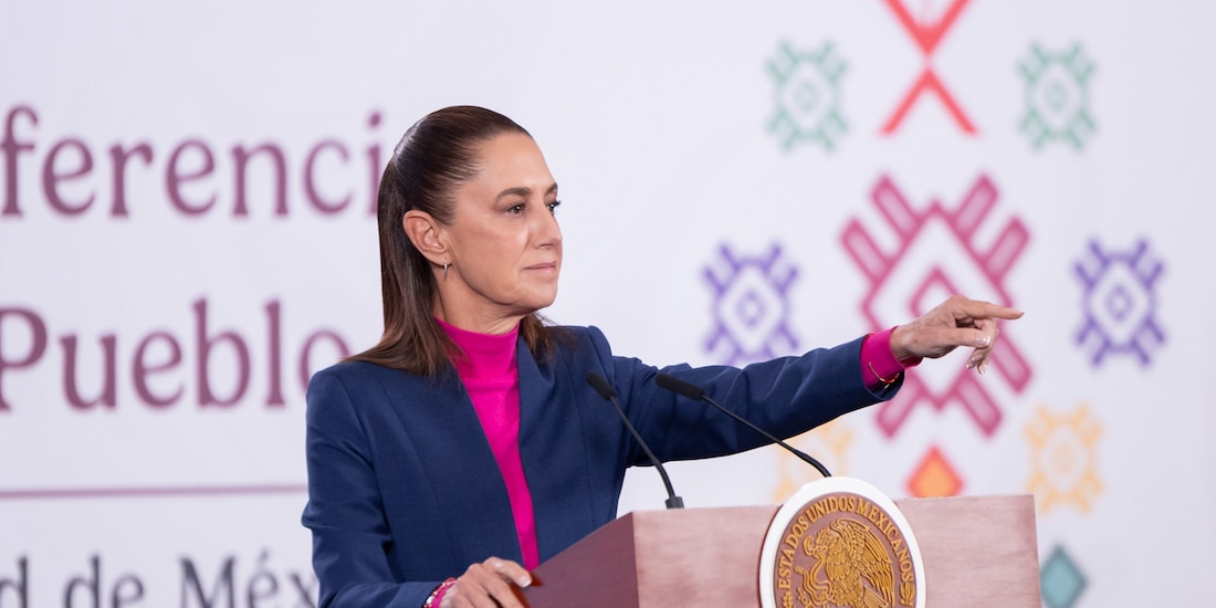 La Presidenta de México este miércoles 7 de enero en Palacio Nacional.